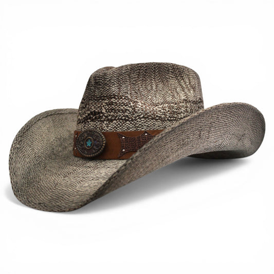 Sombrero Yute Trompo Gris Oscuro