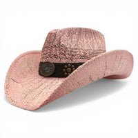 Sombrero Yute Trompo Rosa