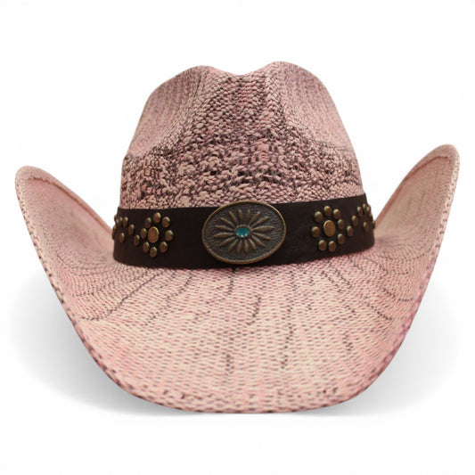 Sombrero Yute Trompo Rosa