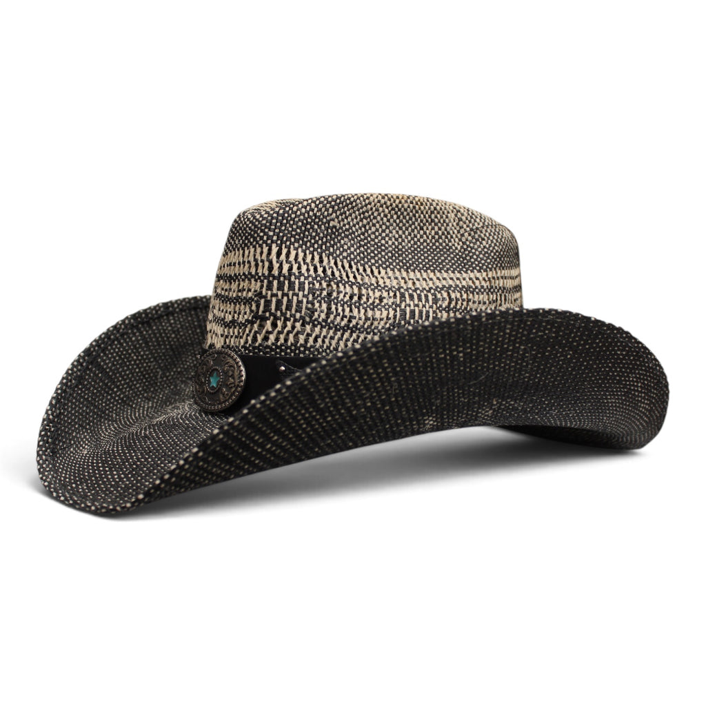 Sombrero Yute Taiwán Trompo Negro/Ivory