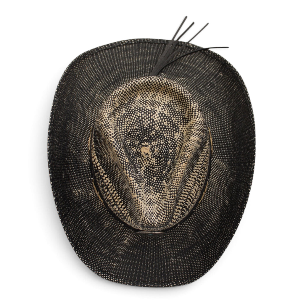 Sombrero Yute Taiwán Trompo Negro/Ivory