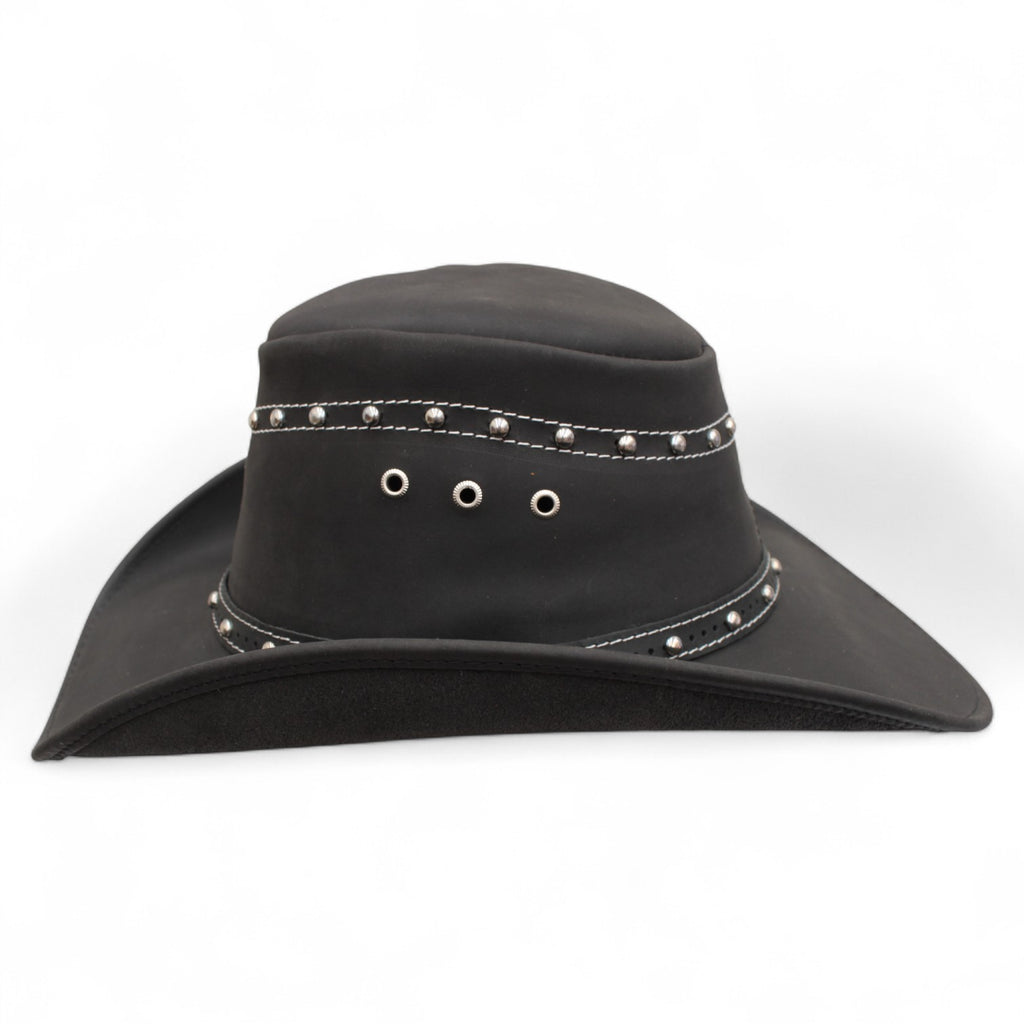 Texano Trompo Negro Piel Mantua