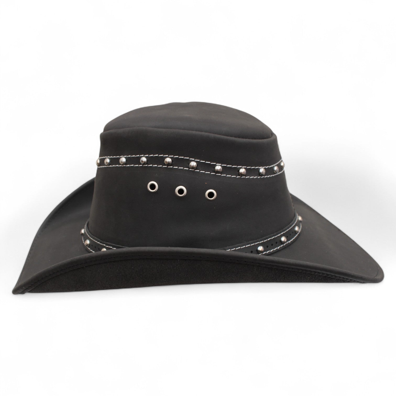 Texano Trompo Negro Piel Mantua