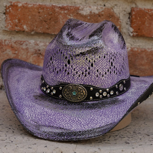 Sombrero Toyo Rombo Bolona Lila
